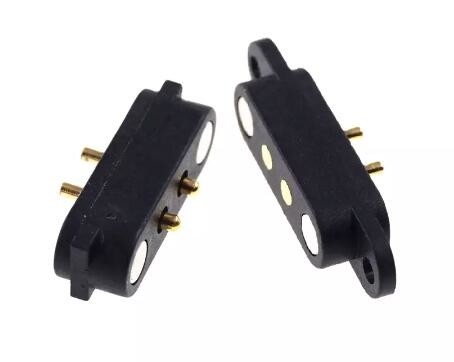 4p Manyetik POGO Pin Bağlantısı 2A Pitch 2.8mm Flange PCB Solder Panel Mount için